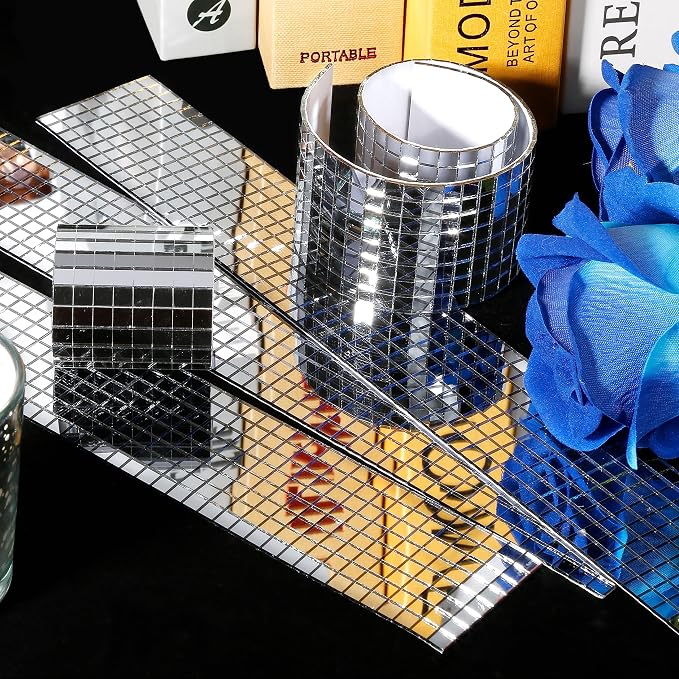 PP OPOUNT 2360 PCS Disco Tiles, 5 x 5 mm Self Adhesive Mirror Tiles - Image 5